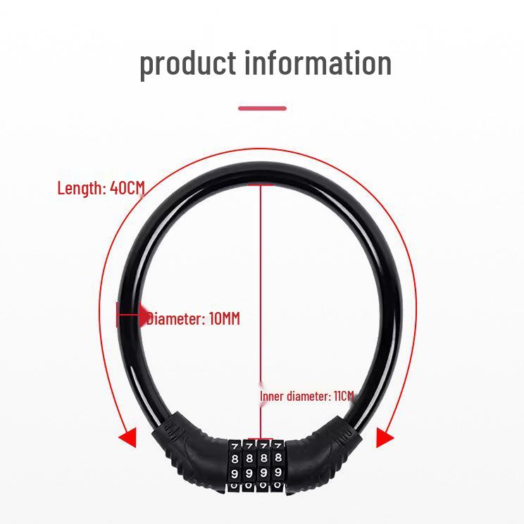 Portable Anti-Theft 4-5 Digit Combination Bicycle & Electric Vehicle Chain Lock