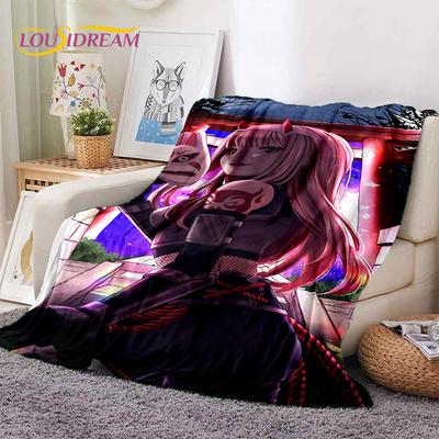 Zero Two Sexy Girl DARLING In The FRANXX Cartoon Flannel Blanket for Bed Bedroom Sofa Picnic,Throw Blanket for Outdoors Leisure