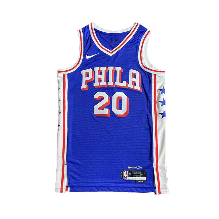 Nike X NBA Philadelphia 76ers Jared McCain Casual Pullover Basketball Jersey Men Jersey Royal-Blue DX8620-405