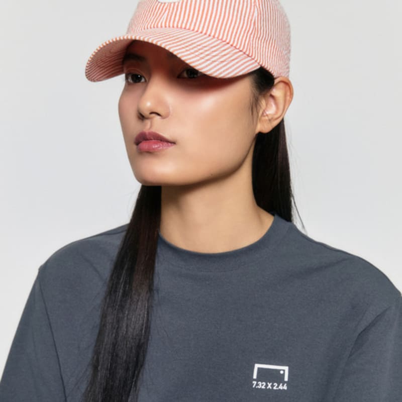 GOALSTUDIO G LOGO SEERSUCKER BALL CAP-ORANGE