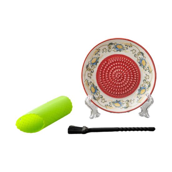 Garlic Grater Plate Ceramic Garlic Sauce Stirring Grinding Bowl Multi-Functional Serving Dish