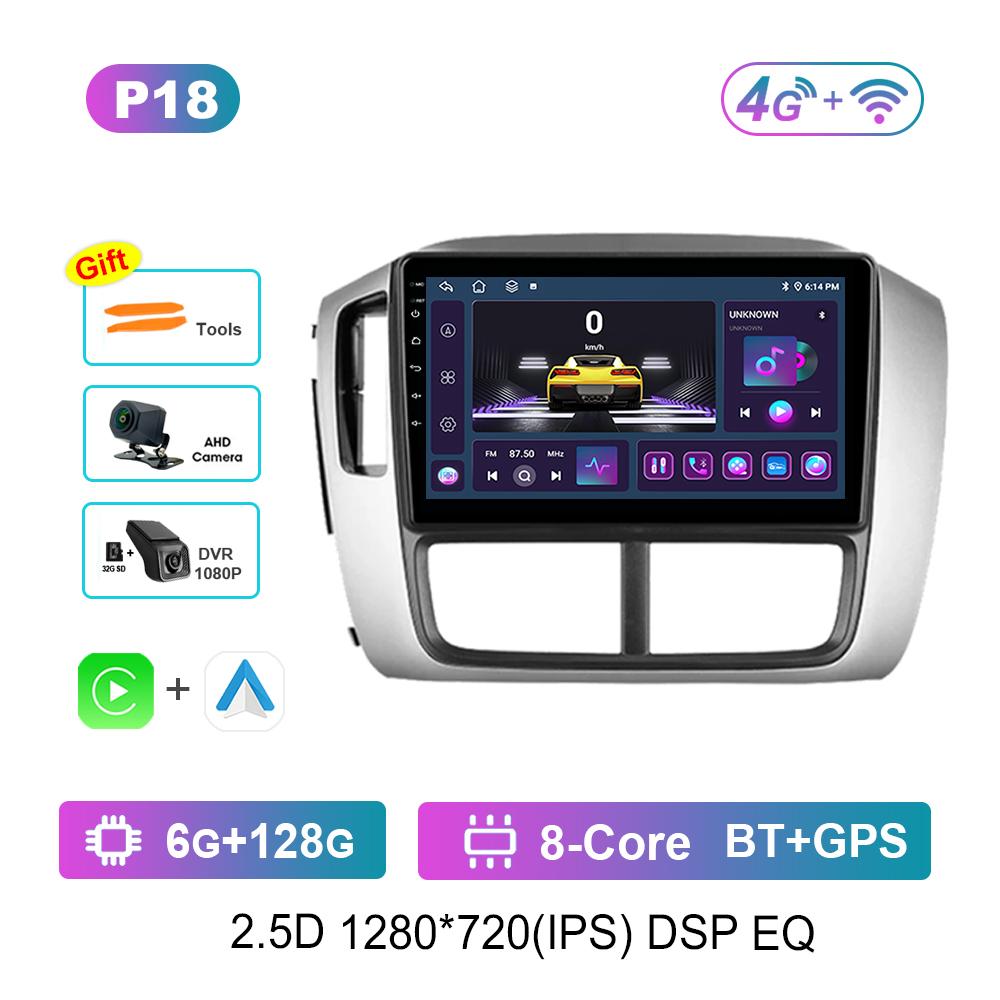 For Honda Pilot 1 2005 - 2008 IPS Screen 9'' Car Radio Multimedia Player Carplay Android System 4G Bluetooth WiFi GPS Navigation