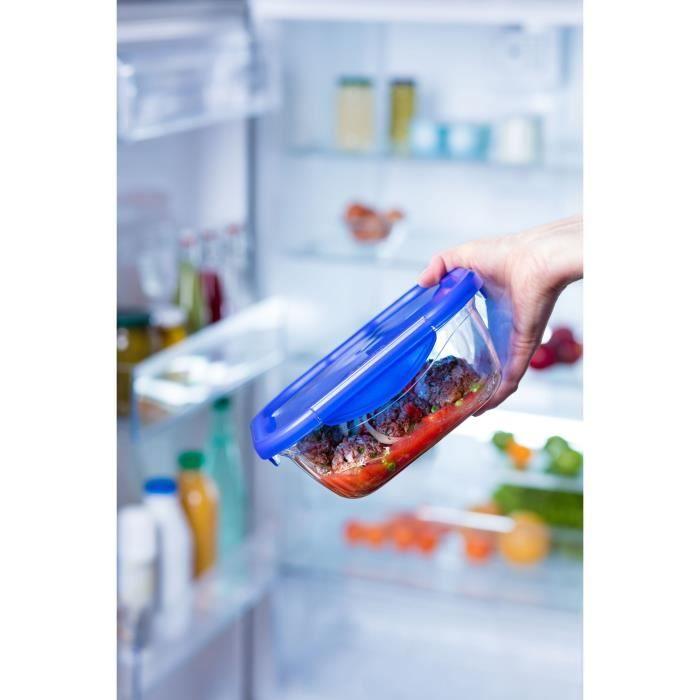 Lot de 3 Lunch Box - PYREX - Cook &amp; Go - Verre - Rectangulaire - Couvercle hermétique - 0,8 L