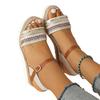 Woven Rope Wedge Sandals for Women Adjustable Buckle Strap Platform Open Toe Summer Shoes Comfortable Casual Footwear