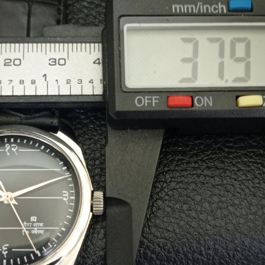 HAND-WINDING VINTAGE HMT JANATA INDIAN MENS BLACK COLOR DIAL WATCH a700100-5 R201-a700100