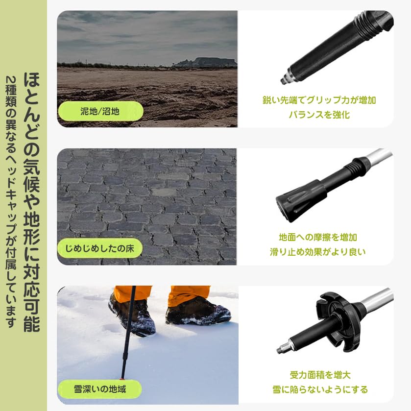 Set of 2 Foldable Trekking Lightweight and for and Adjustable Length for and Seniors for Heights Poles, Durable, Walking, Excursions, Mountaineering,