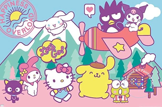 Sanrio Hello Kitty Cartoon Diamond Drawing Kit 5D DIY Diamond Embroidery Cross Embroidery Handmade Art Gift Home Decoration