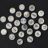 25Pcs Faux Crystal Agate Rune Stone Set Alphabet Rune Round Set Nordic Germanic Language Stone for Witchcraft Fortune-Telling