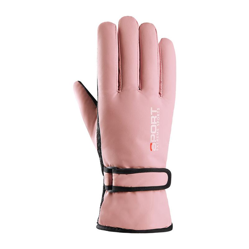 Winter Outdoor Cycling Gloves for Women Plus Velvet Thickened Warm Waterproof Windproof Touch Screen Ski Sports Gloves