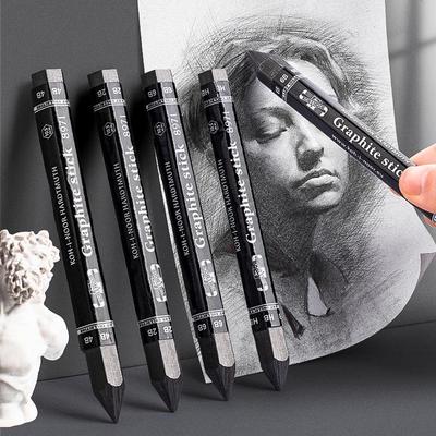 Tschechisches KUSHILE Graphitstift-Set 2B-6B, Dicke Sechskant-Schwarze Stifte für Kunststudenten, Skizzieren und Kohlezeichnen.