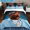 3PCS Rap Legend In Blue 3pcs Bedding,Including 3PCS Duvet Cover And 2pcs Pillowcases Perfect for Christmas,Ideal for Bedroom, Dormitory