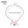 Zircon Bowknot Pendant Choker Korean Style Balletcore Choker Pink Bow Necklace  Birthday Gift