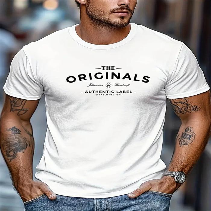 Summer Round Neck Original Printed Top Fashionable Casual Pure Cotton Short Sleeved Men's T-shirts