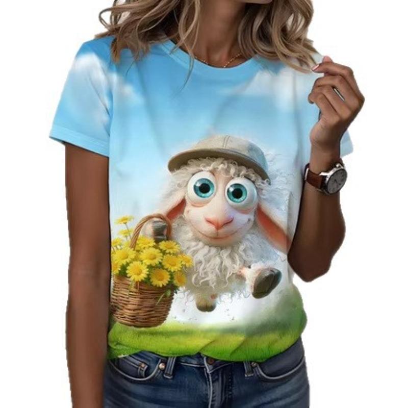 Women's Short-sleeved Fashion Printed Top Casual Comfortable T-Shirts Women’s