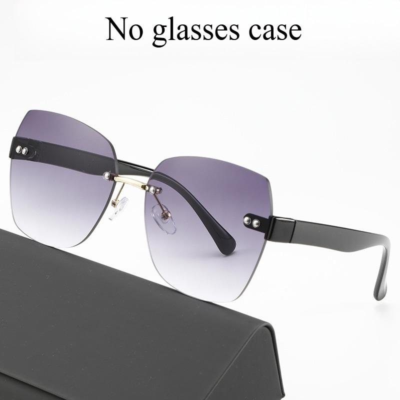 5PCS Rimless Sunglasses Gradient Lenses UV Protection Vintage Korean Style Sun Glasses for Women Men