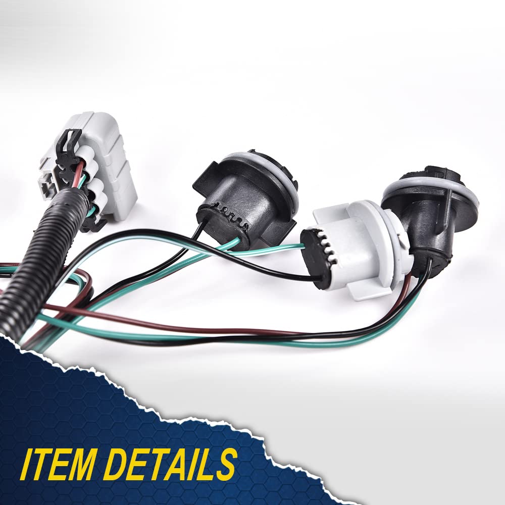 PIT66 Left Tail Light Lamp Wiring Harness, Compatible with 07-14 Chevy Silverado/08-14 GMC Sierra Rear Lamp Assembly Tail Lights Taillight