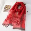 Four Season silk wool scarf women hijab pashmina shawls wrap Blanket Floral Pashmina Embroidery Scarves Foulard high quality