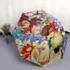 1pc Captain Tsubasa Automatic Opening Outdoor Umbrella - Portable 3-Fold Design with 8-Rib Iron Frame, Perfect for Fans, Travelers, Daily Use, an