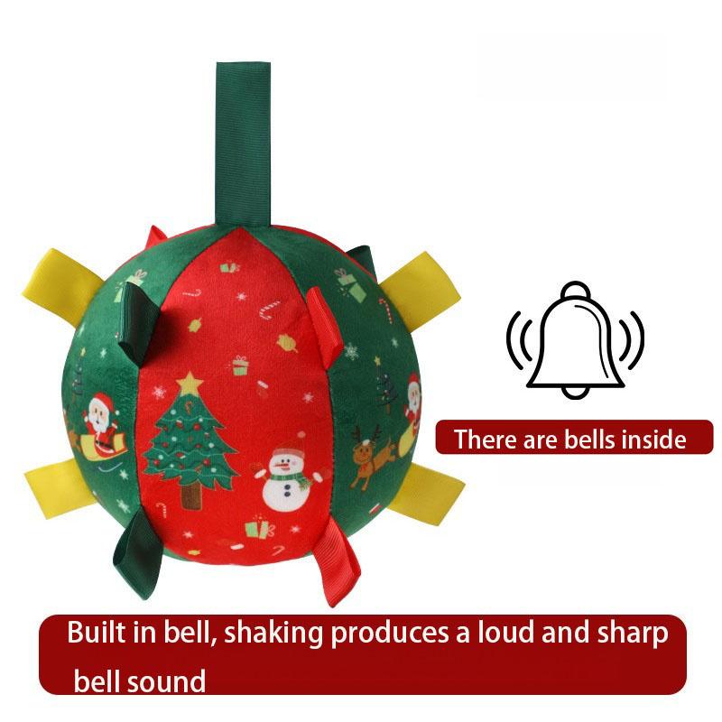 Etkileşimli Oyun için Zil Sesli Köpek Oyuncak Topu, Evcil Hayvan Sıkıntısını Giderir Eğlenceli Futbol Dış Mekan Antrenmanı İçin Evcil Hayvan Noel Hediyeleri