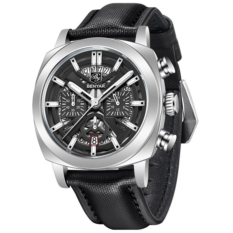 BENYAR Men's Fashion Sports Multi Functional Waterproof Calendar Business Quartz Watch