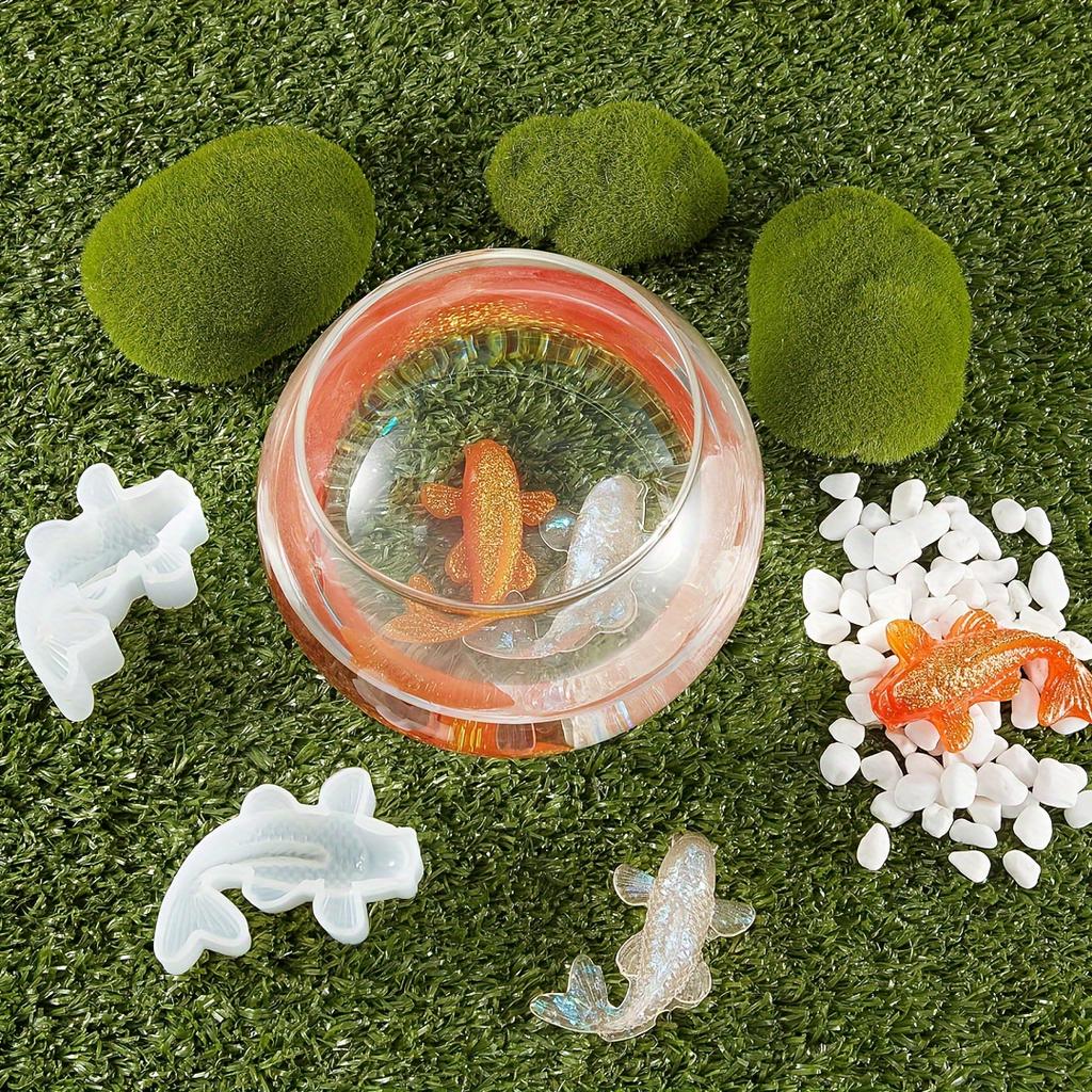 Koi Fish Silicone Resin Moulds DIY Pendant Goldfish Mold Fish Tail Jewelry for Making Jewelry, Pendant Charms, Fondant Cake Deco