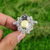 Gift For Her Natural Biwa Pearl Promise Flower Adjustable Ring 925 Silver