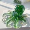 Natural Crystal Gravel Octopus Statue Dropper Resin Reiki Stone Garden Statue Ornaments Office Tabletop Bar Decorative Fun Gift