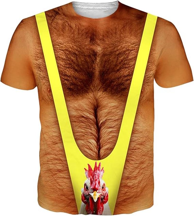 Interesting Muscle Men s 3D Printed T-shirt Breatha Parody Cosplay Men s Short Sleeved Top Summer Outdoor Street Round Neck Clothing XXL