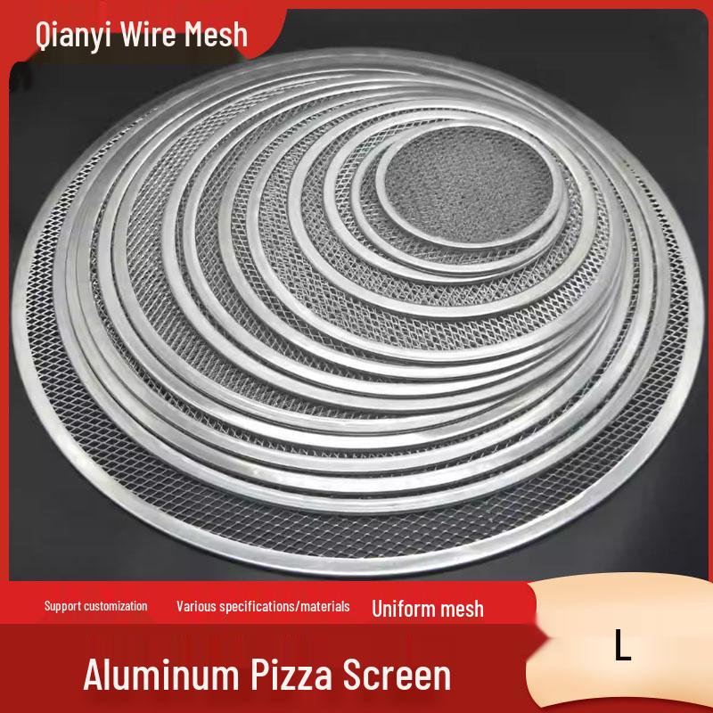 Aluminum Alloy Non-stick Round Pizza Mesh Pan - Food Grade Commercial Baking Tool for Oven or Fire Pit