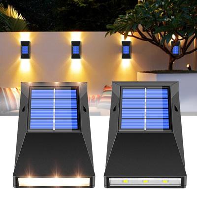 LED-Solarleuchte für den Außenbereich, wasserdicht, 6 LEDs, automatisches Einschalten bei Nacht, solarbetriebene Wandleuchte für Terrassen- und Gartendekoration