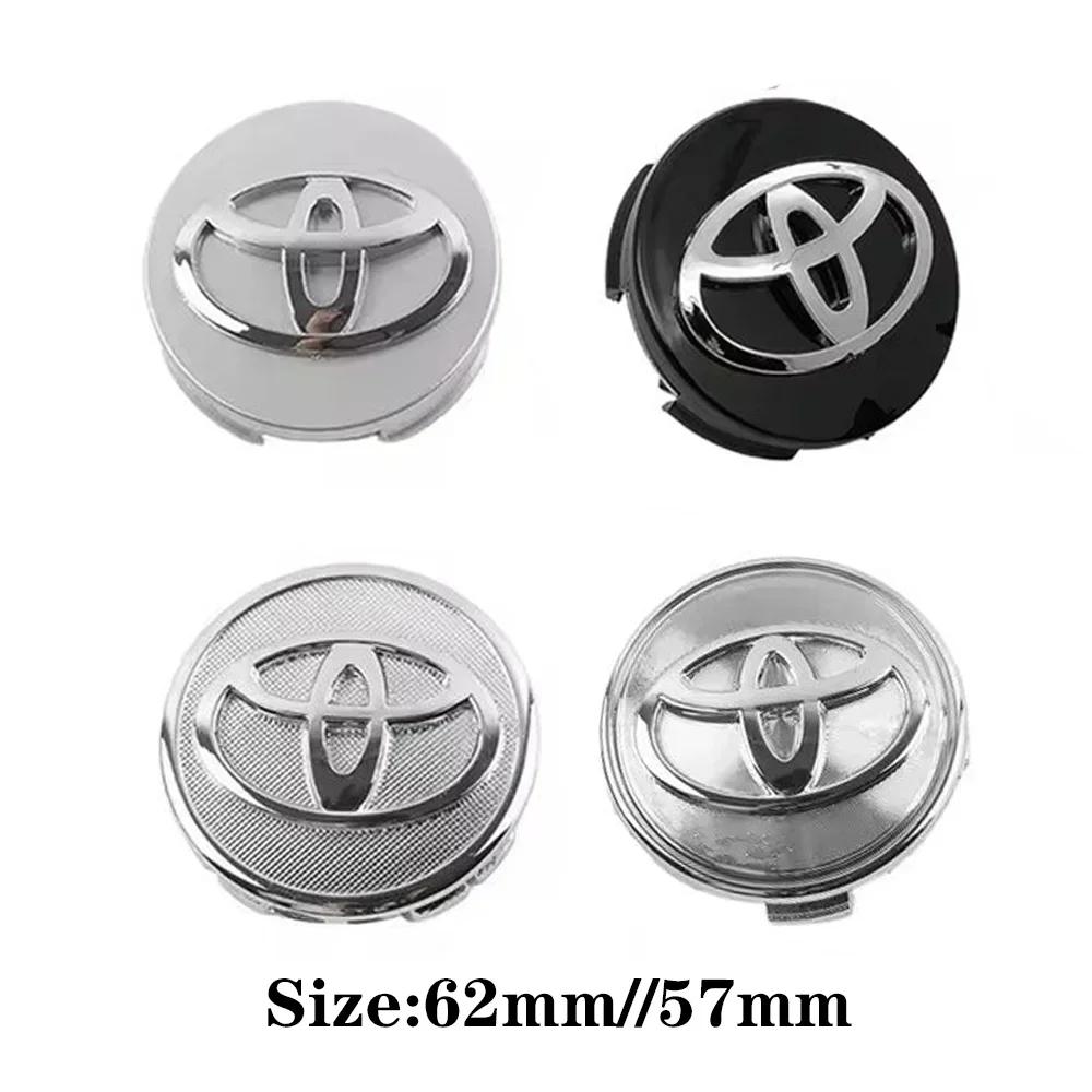 DCBQ5 4pcs/Lot 57mm 62mm Refitting Car Wheel Center Caps Hub Center Covers For Toyota YARiS RAIZE Corolla Camry RAV4 Car Accessories