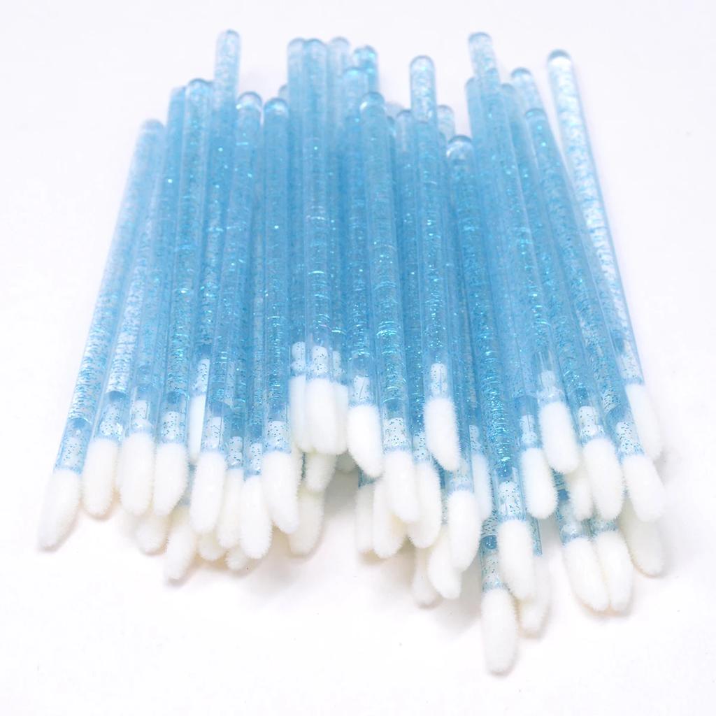 50Pcs Disposable Crystal Lip Brush Lipstick Gloss Wands Eyelash Spoolies Lash Extension Cleaning Applicator Micro Makeup Tools