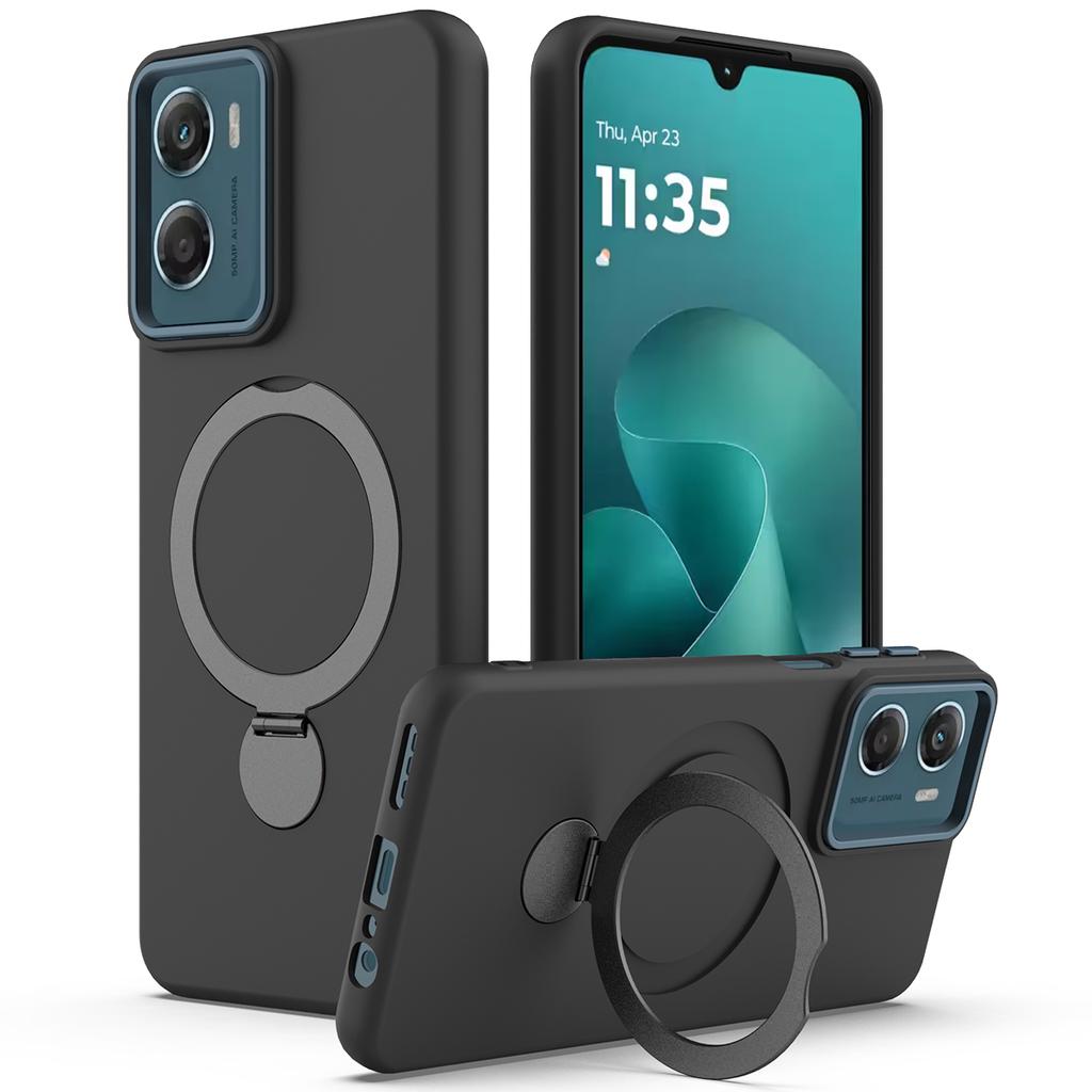Für Motorola Moto G06 Power 4G/Motorola Moto G06 4G Magnetische Hülle mit drehbarem Ringständer TPU + PC Rückseite