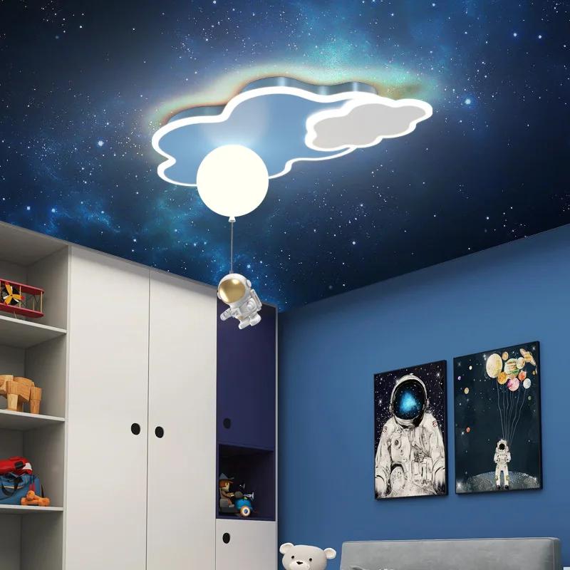 Cloud Children Lamp Bedroom Lamp Boy Girl Creative Balloon Ceiling Lamp Eye Protection Astronaut Room Lamp Airplane Outer Space