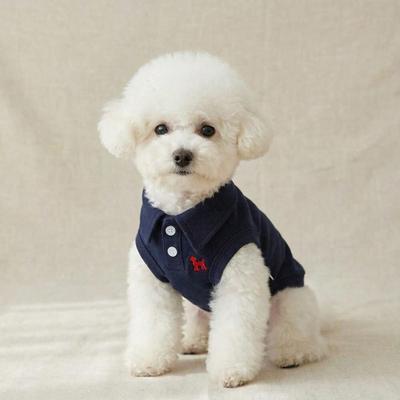 PETSIN One Pet Spring/Summer Solid Color Embroidered Polo Shirt Vest