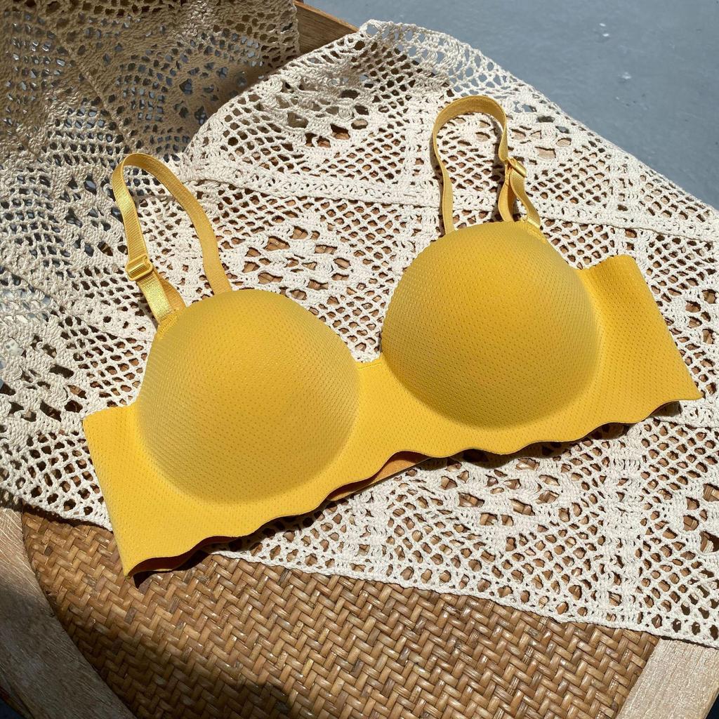 Damen kabelloser Push-Up nahtloser Halbschalen-BH für kleine Brüste