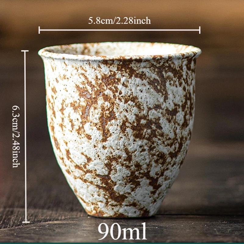 

Керамическая чашка для чая, бытовая позолоченная, ржавая глазурь, чашка Master Cup, чайный сервиз Kung Fu, аксессуары 90ml