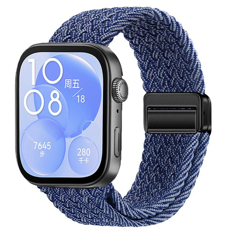 Nylon Braided Strap for Huawei Watch Fit 3/4/4 Pro Magnetic Adjustable Comfortable Band for Huawei Watch Fit 4/3 Bracelet Belt