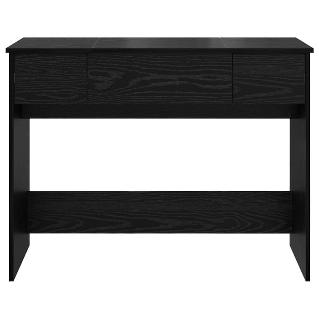 Cosmetic Table with Mirror Black Oak Effect 100 x 45 x 76 cm