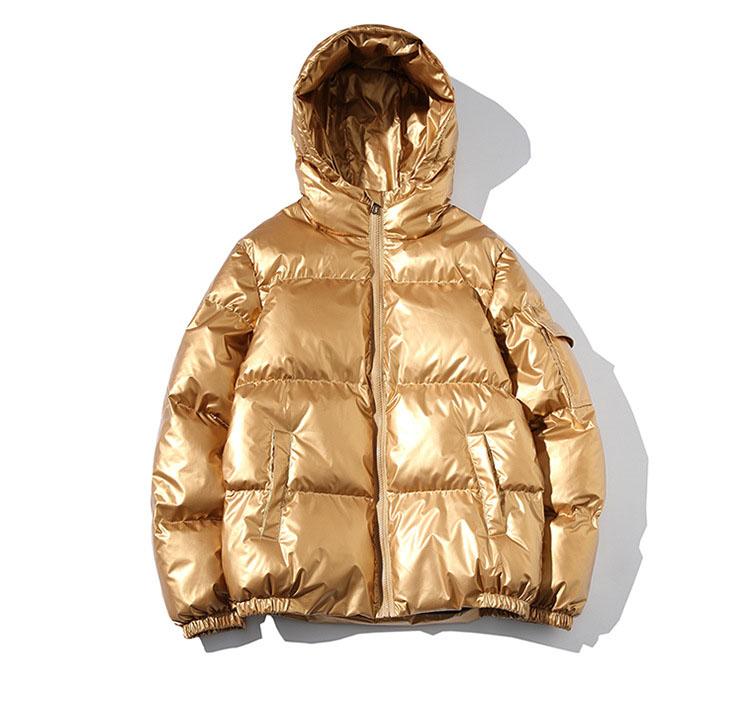 Winter Fashion Thick Hooded Loose Glossy Cotton Clothing Men's Wide Loose Casual Clothing Cotton Jacket