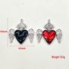 Retro Gothic Winged Heart Earrings & Necklace Set