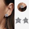 Authentic 925 Silver Cherry Blossom Bow Heart Hoop Stud Drop Earrings plata de ley Jewelry DIY Birthday Gift Original