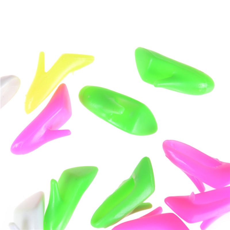 10 Mixed Color Common Style Doll Shoes Colorful Cute High Heel Shoes Suitable For Barbie Party Dress Doll Accessories