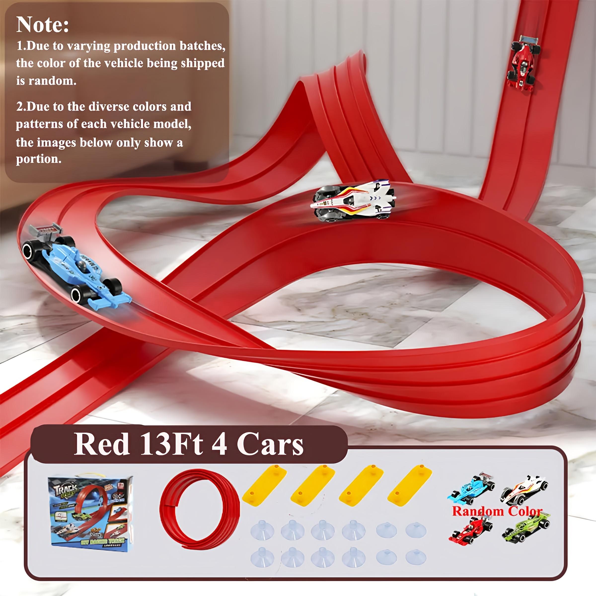 

DIY Flexible Race Track Double-Track Ramp for 1/64 Cars Portable Roll Up Toy Boys Christmas Gift