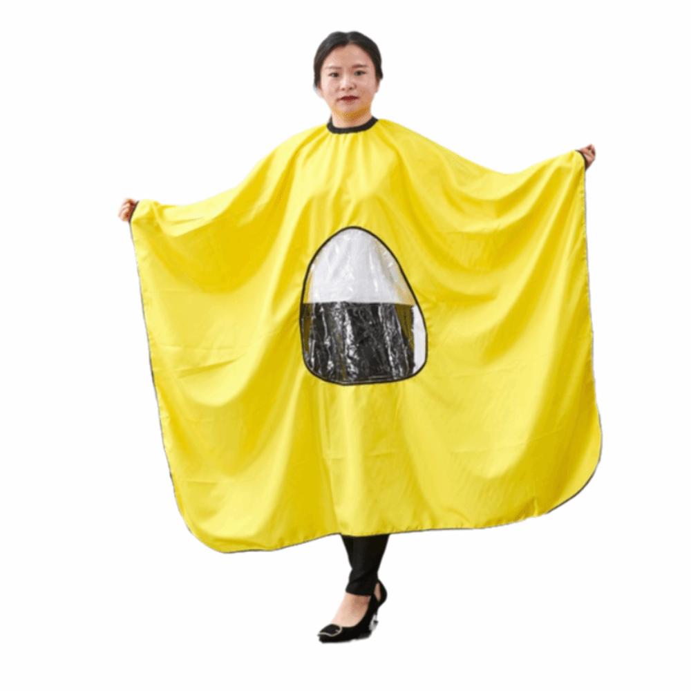 Adjustable Buckle Straps Transparent Window Visible Apron Hairdressing Gown Cape Home Use