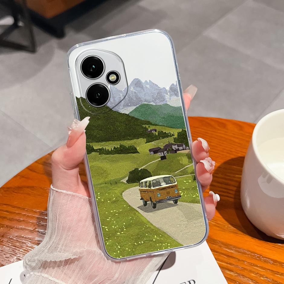 For Honor 400 Pro Lite 5G Case Pretty Flowers Transparent TPU Bumper Protective Cover For Honor400Pro Fundas Honor400Lite Coque