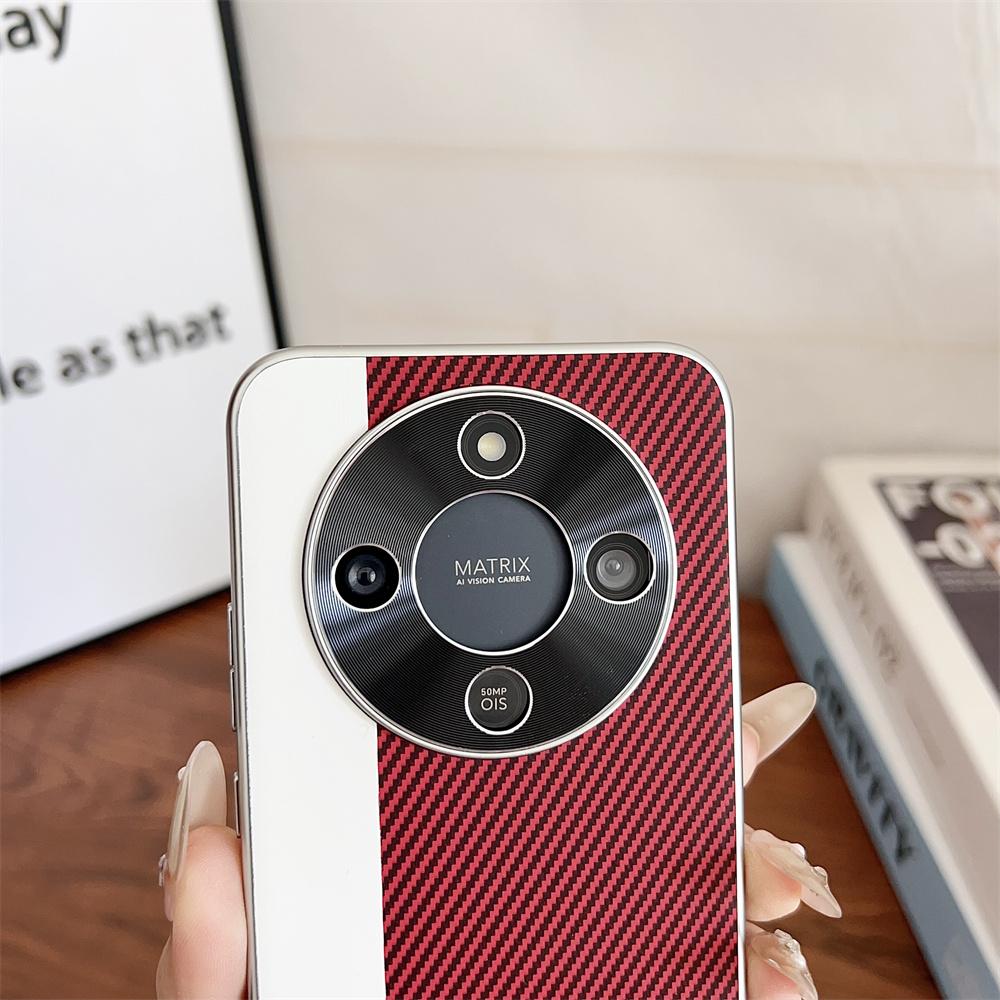 Custodia per Huawei Honor Magic 8 Lite Lusso PU fibra di carbonio Cover Posteriore Protettiva per Magic8 Lite Guscio Telefono Copertura Completa