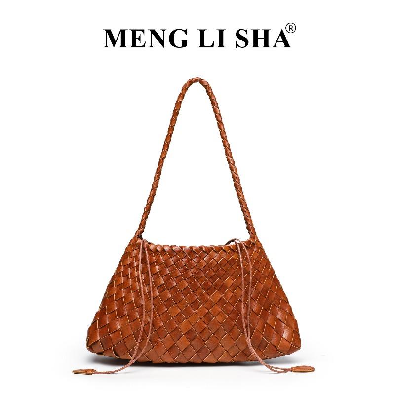 Handgewebte Tasche Retro Tragbarer Gemüsekorb Tasche Vielseitig Achsel Schulter Mutter und Kind Tasche