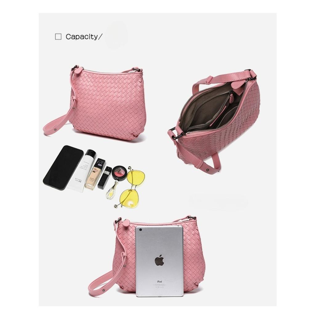 Trendige neue gewebte Damenhandtasche erste Schicht Lammleder handgefertigt Mode Umhängetasche Diagonal über den Körper tragbar Zweizwecktasche Damen vielseitige Crossbody-Tasche