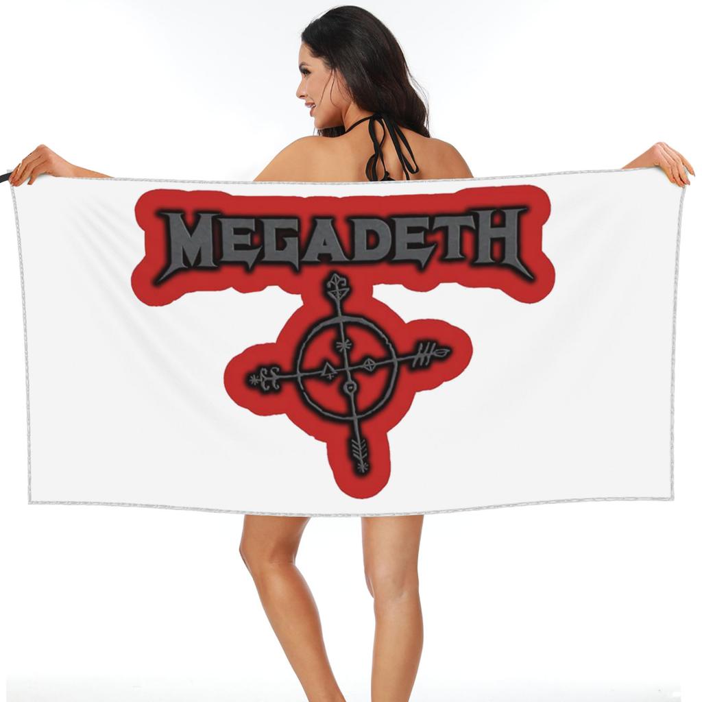 Megadeths Logo Beach Towel Soft Microfiber Quick Dry Absorbent Quick Towels For Bath